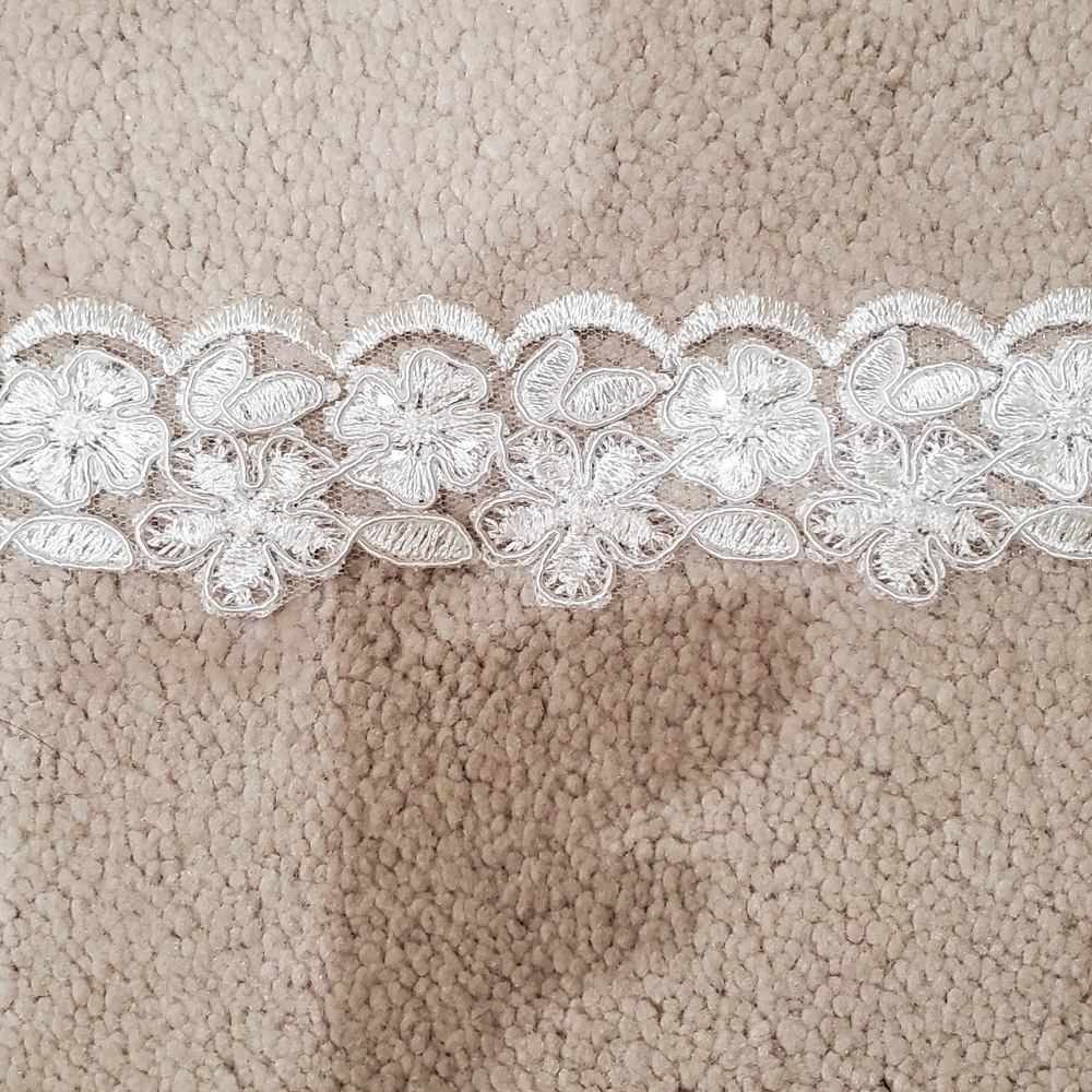 White sequin bridal lace